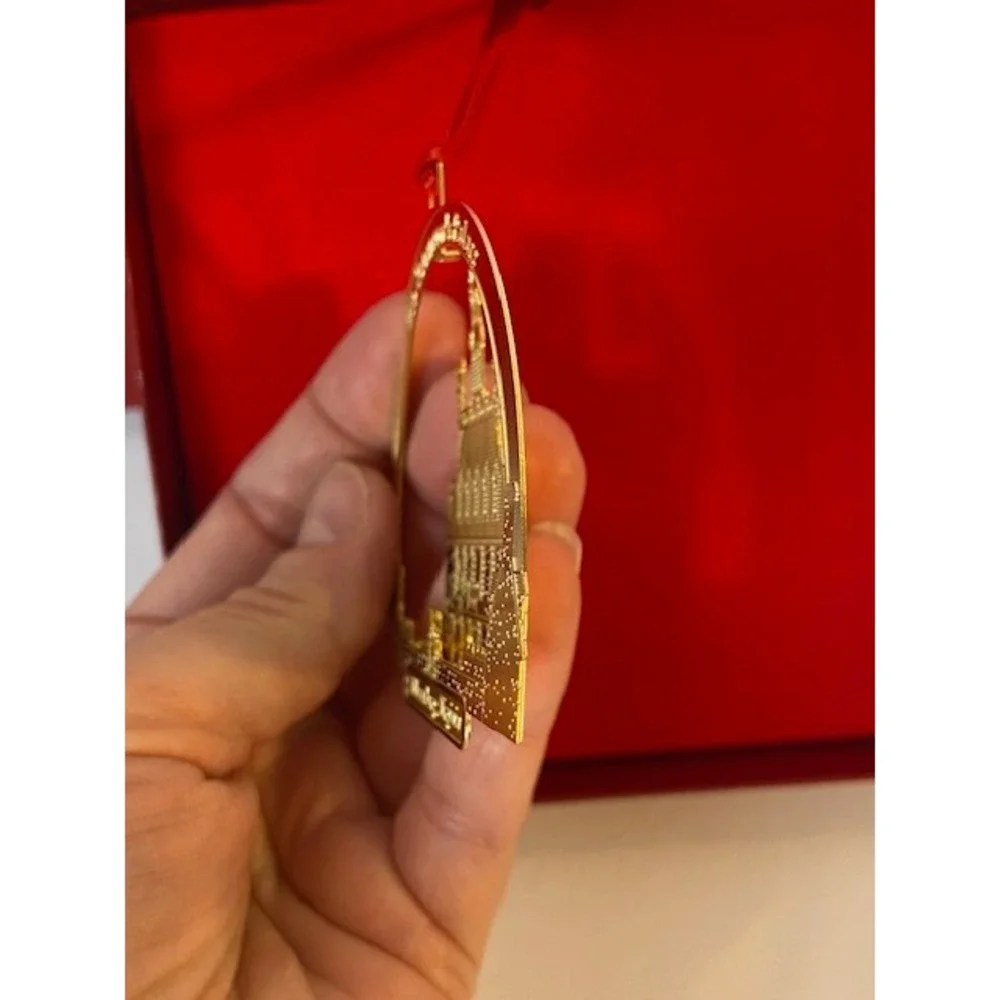 Williamsburg Virginia Governor's Palace Brass Christmas Ornament in Box Gold